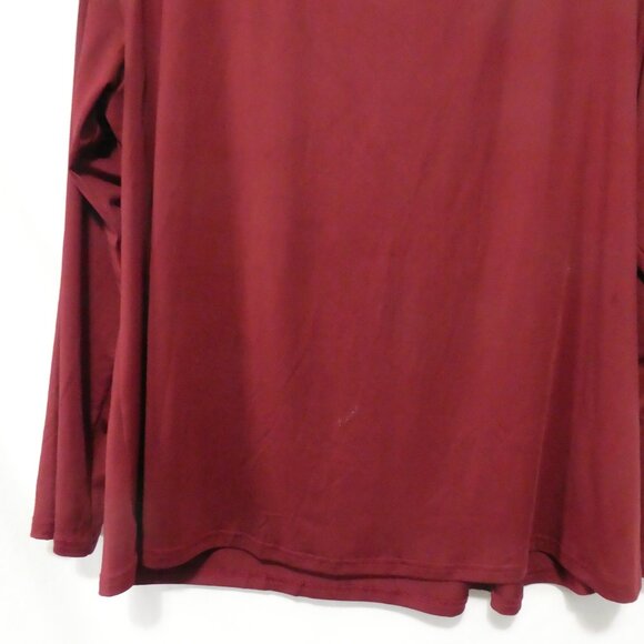 SHEIN - Curve | 2XL | Burgundy Mesh & Open Front & Back Long Sleeve Shirt - Picture 13 of 14